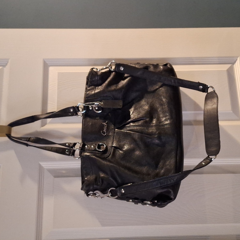 Coach Black Satchel C1160-F15513 Madison Lindsey Double Handle Shoulder Strap